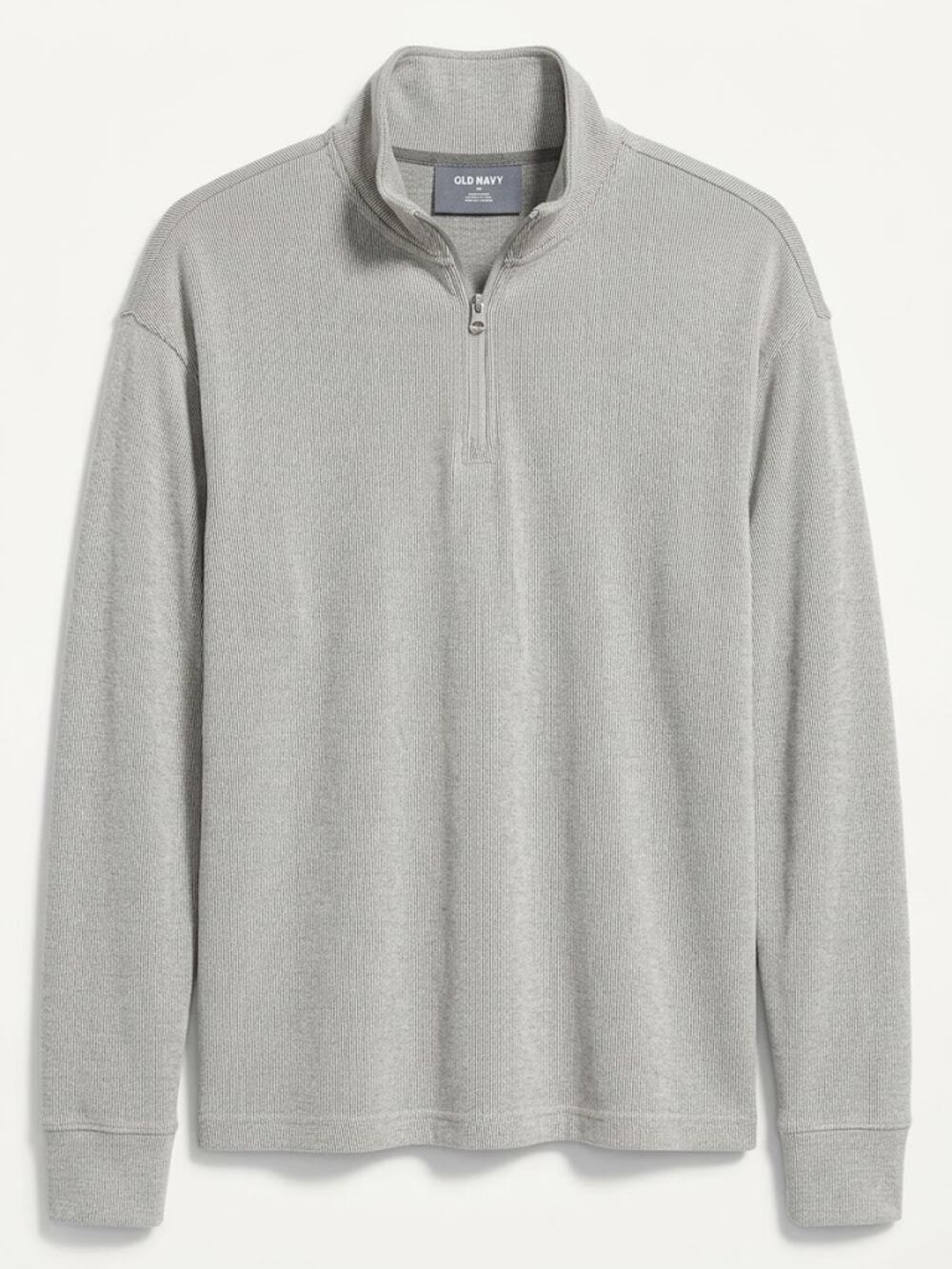 This is an Old Navy men's ribbed long-sleeve quarter-zip pullover